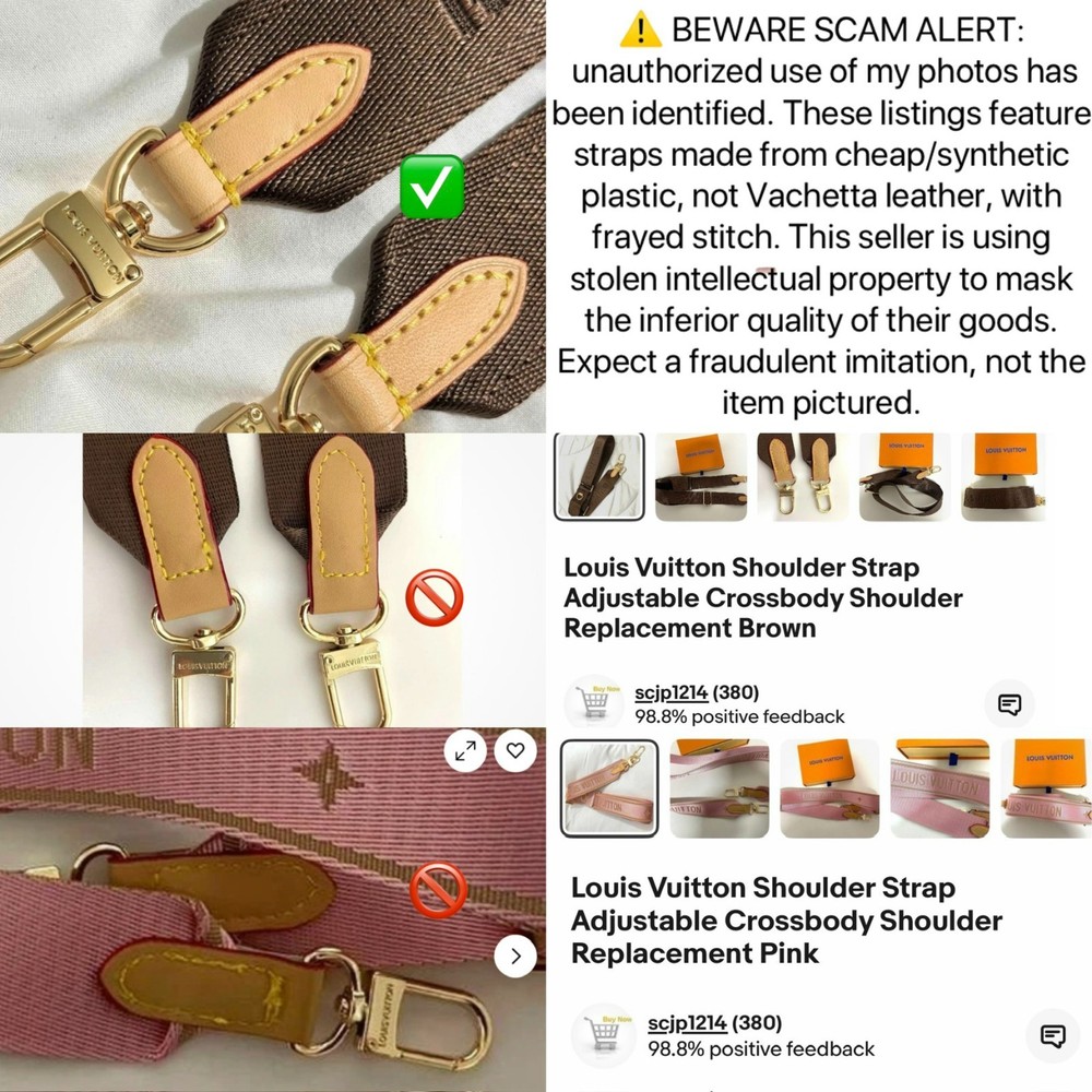 Louis Vuitton Shoulder Strap Adjustable Crossbody Shoulder Replacement