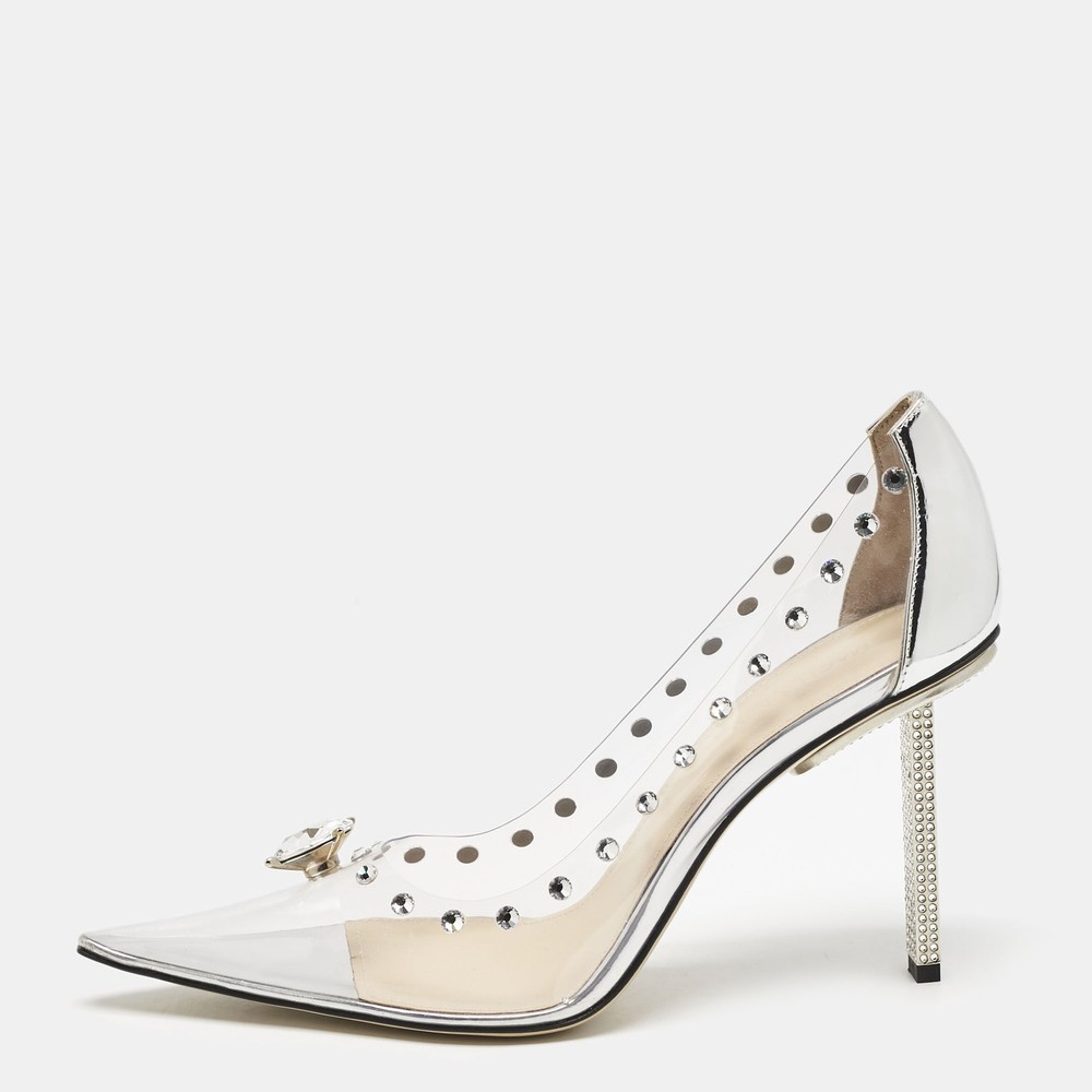 Mach & Mach Diamond Dreams PVC Leather Pumps Size 39 Transparent