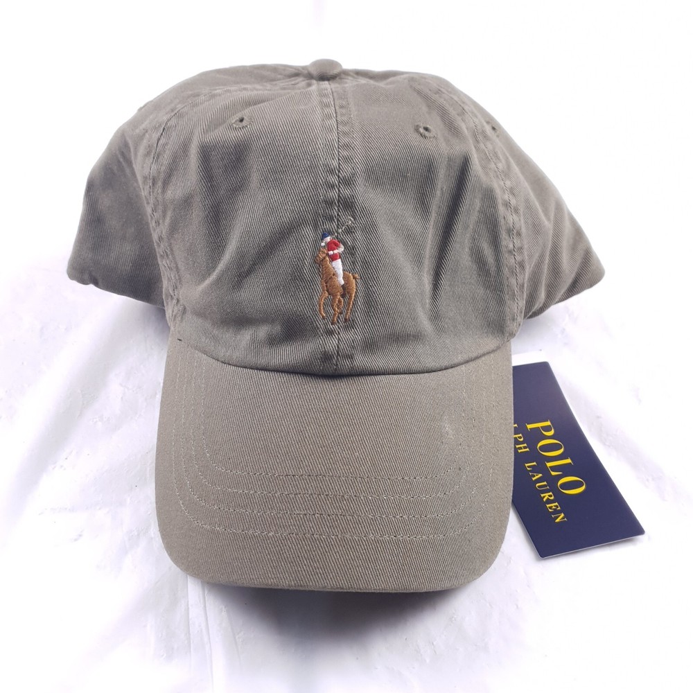 NEW! POLO RALPH LAUREN HAT -ARMY GREEN PONY BASEBALL CAP CHINO UNISEX ADJUSTABLE