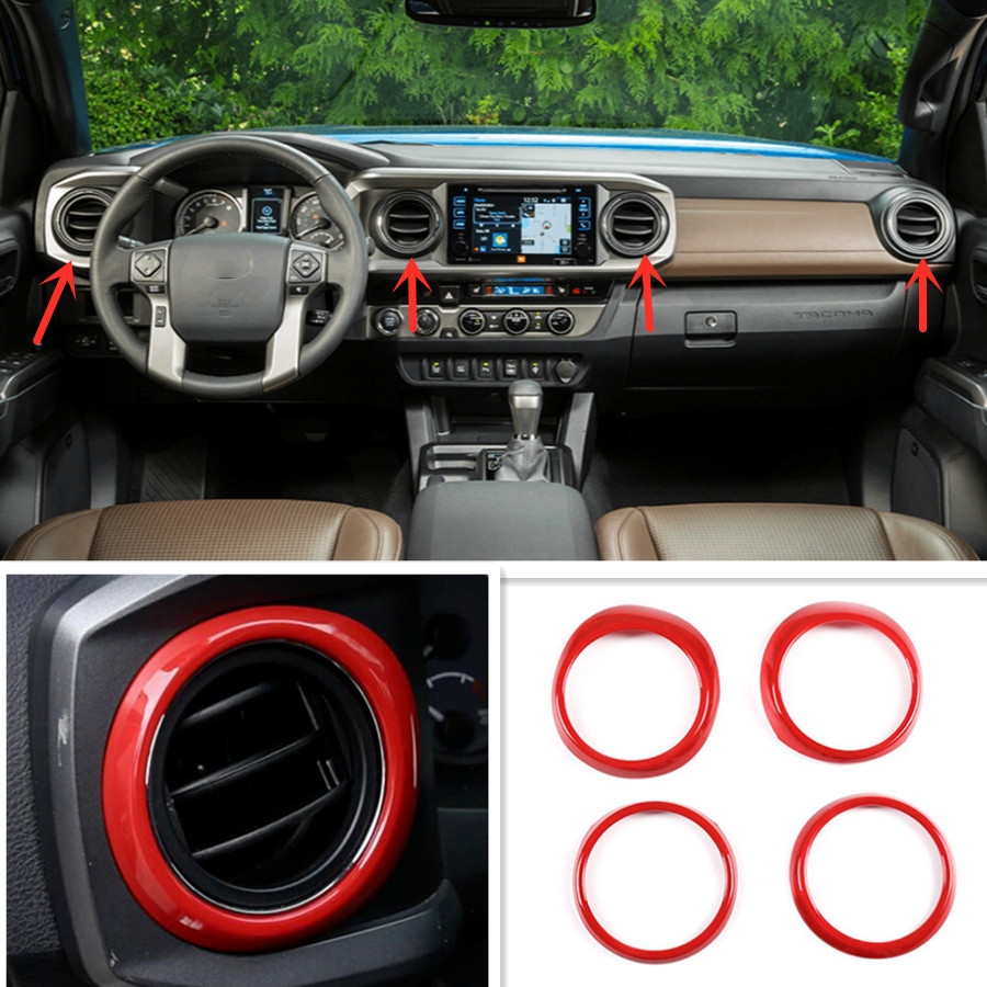 For Toyota Tacoma 2016-2022 Car Dashboard Air Vent Cover Trim red