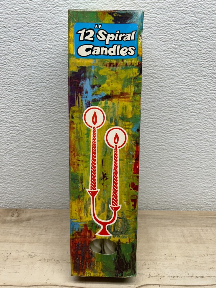 Vintage Twisted Spiral 12 Inch Odorless Smokeless Dripless Holiday Candles 12Pc Box