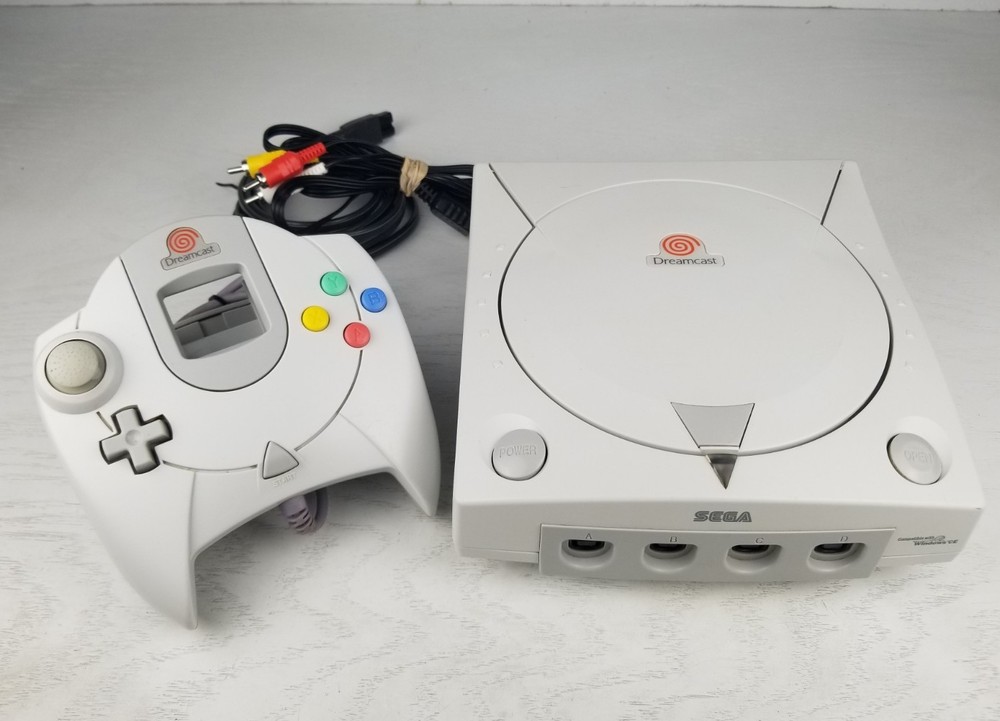 SEGA Dreamcast Console - White With Oem Controller Power And Av Wires