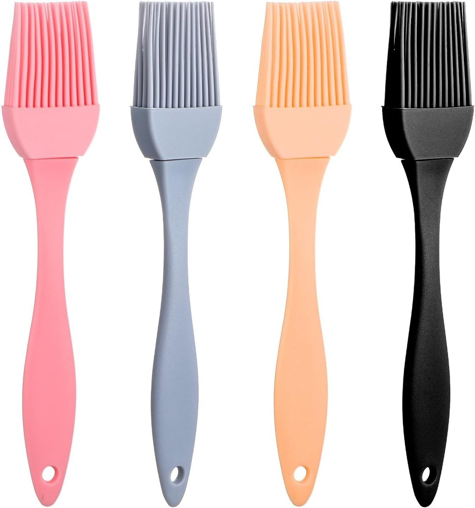 4 Pcs Silicone Basting Pastry Brush Heat Resistant Oil Brush for Cooking Kitchen