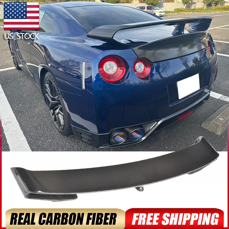 Fit For Nissan R35 GT-R GTR 2009-2015 Carbon Fiber Rear Trunk Spoiler Sport Wing