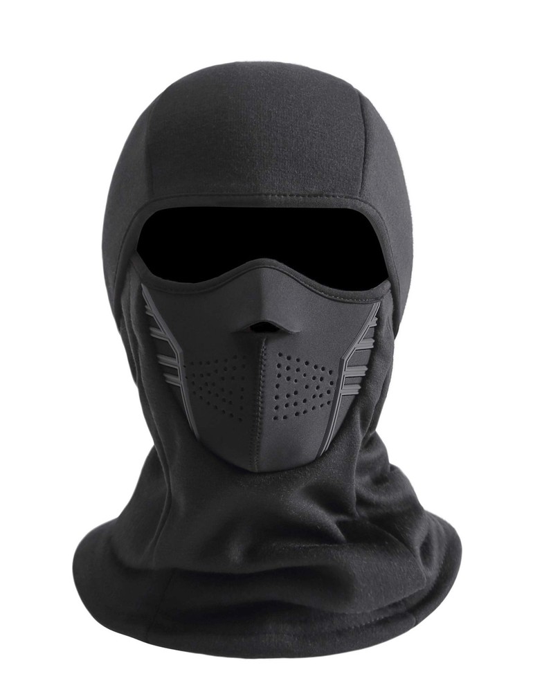 Winter Windproof Fleece Ski Balaclava Headwear Motorcycle Thermal Bandanas Black