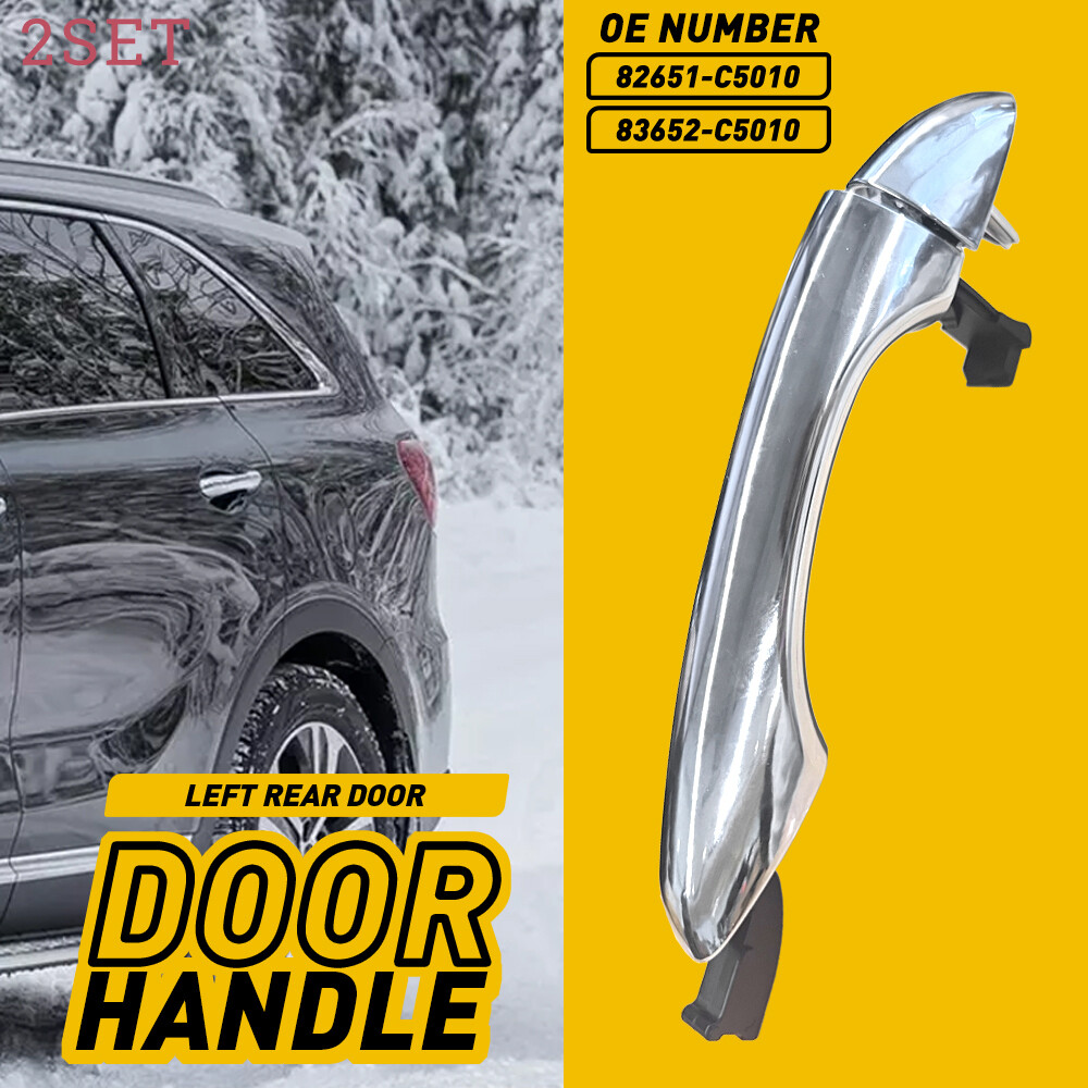2set Chrome Outside Door Handle LH Rear for 16-20 Kia Sorento 82651-C5010