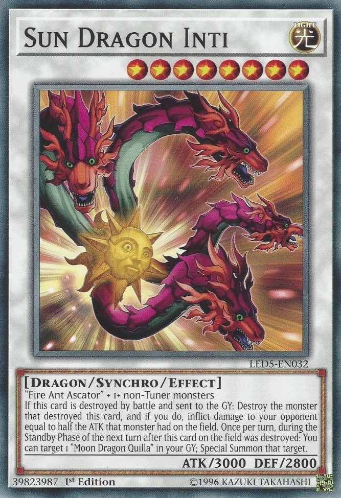 Sun Dragon Inti LED5-EN032 Common 1st Edition Lightly Played Yu-Gi-Oh Card