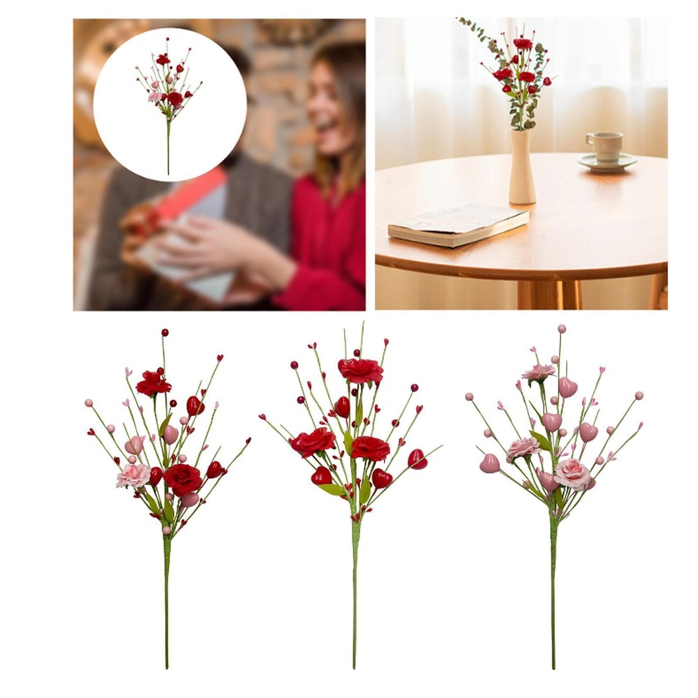 Artificial Flower Stem Wreath Craft for Family Anniversary Table Centerpiece