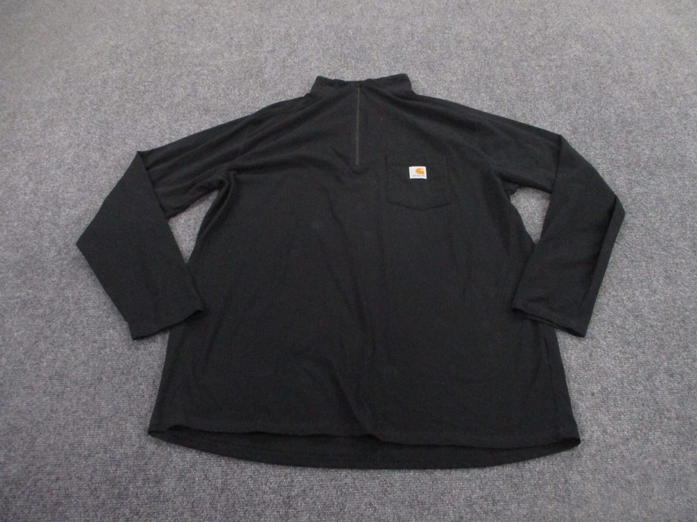 Carhartt Jacket Mens XL Black Pullover Sweater Relaxed Force Workwear Logo Adult