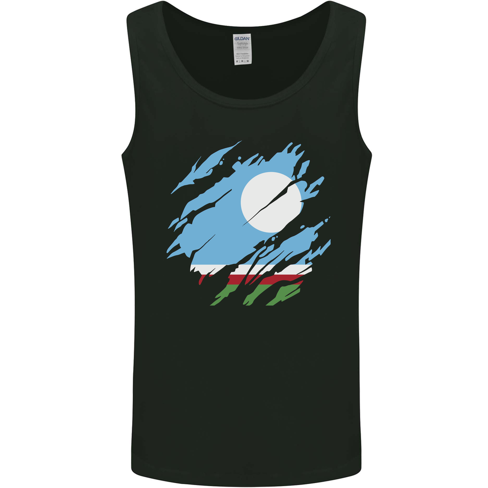 Torn Flag Sakha Republic Mens Vest Tank Top