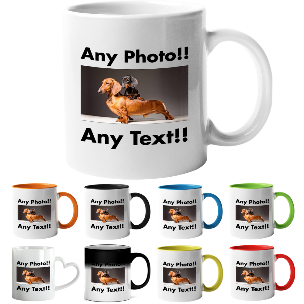 Personalised Mug - Any Text, Design, Picture or Logo on The Coffee Mug Both Side