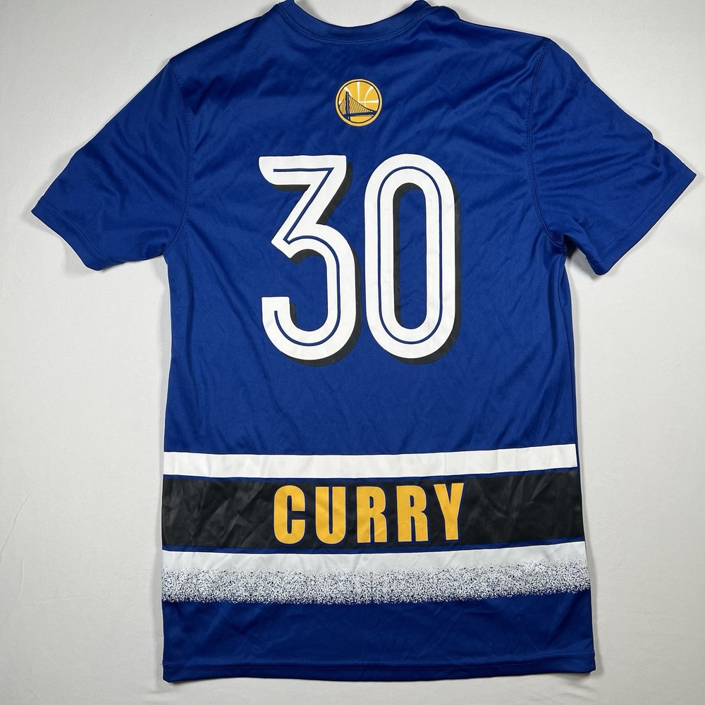 NBA Golden State Warriors Stephen Curry 30 Mens Short Sleeve Blue Jersey Shirt M