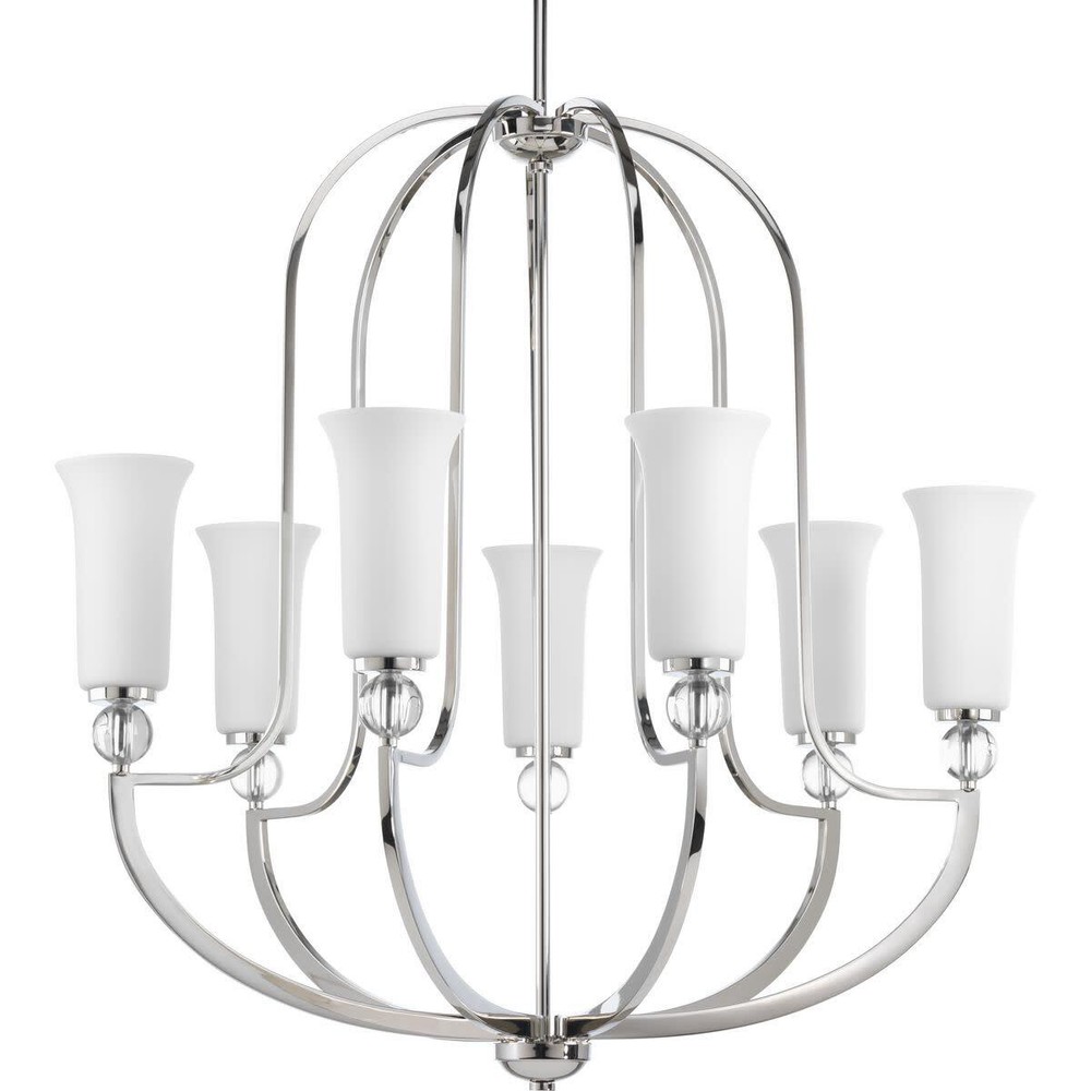 Progress Lighting P4733 Nickel Elina 32-Inch 7-Light Chandelier