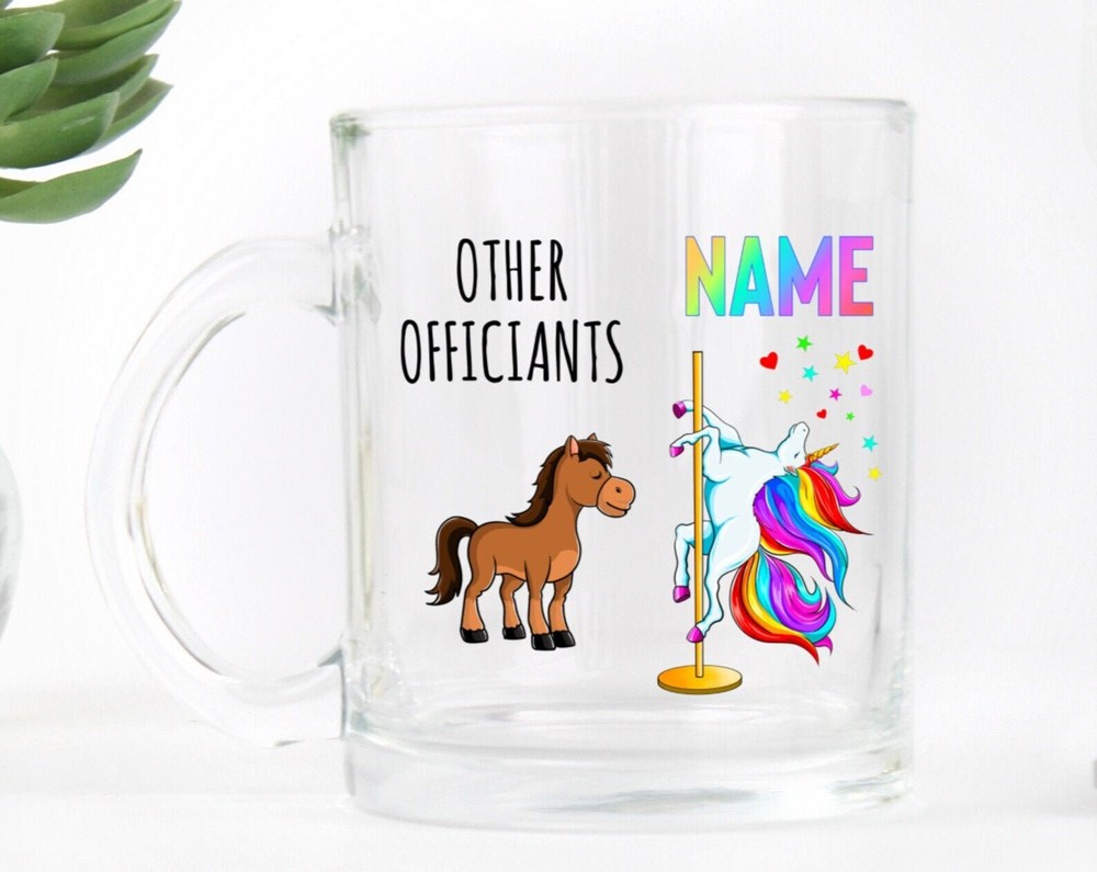 Funny Wedding Officiant Glass Mug Wedding Officiant Unicorn Gift Bridal Party