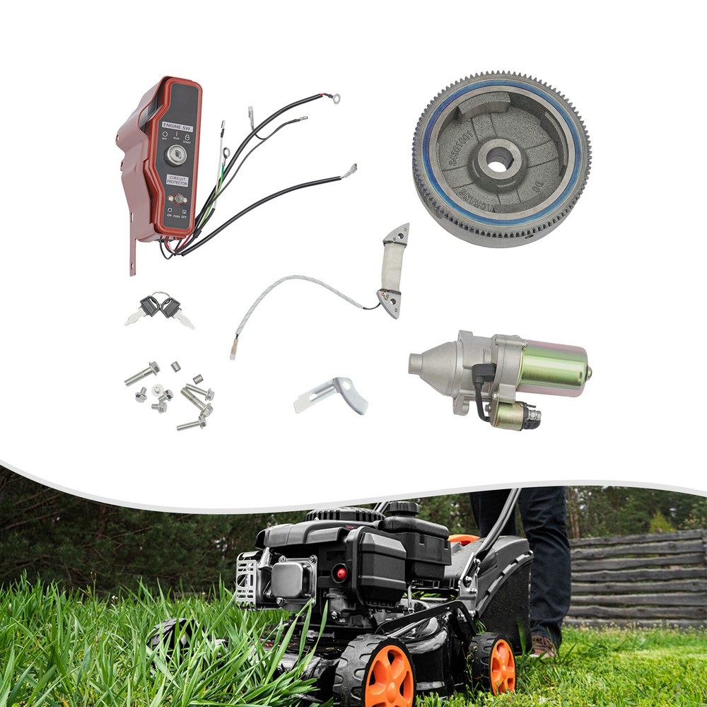 Electric Start Kit Flywheel Starter Motor Switch Ignition For Honda GX390 13HP