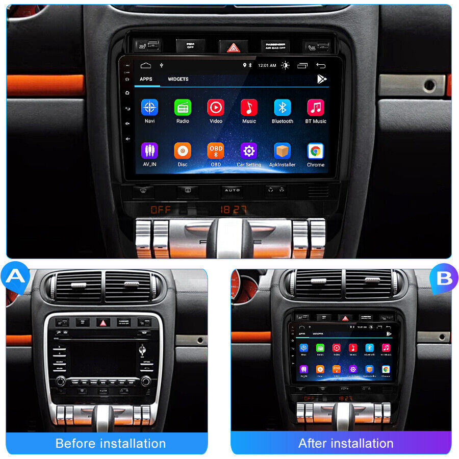 Android 13 Car Stereo for 2002-2010 Porsche Cayenne with Apple CarPlay & GPS Navigation