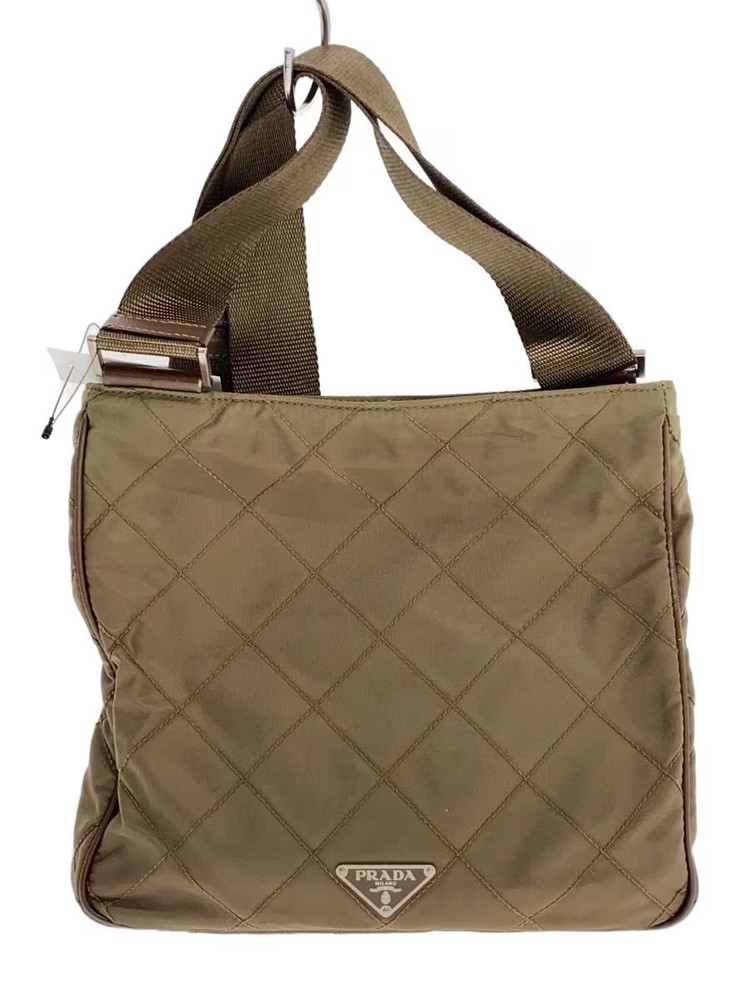 RARE PRADA Nylon Shoulder Bag KHK Black