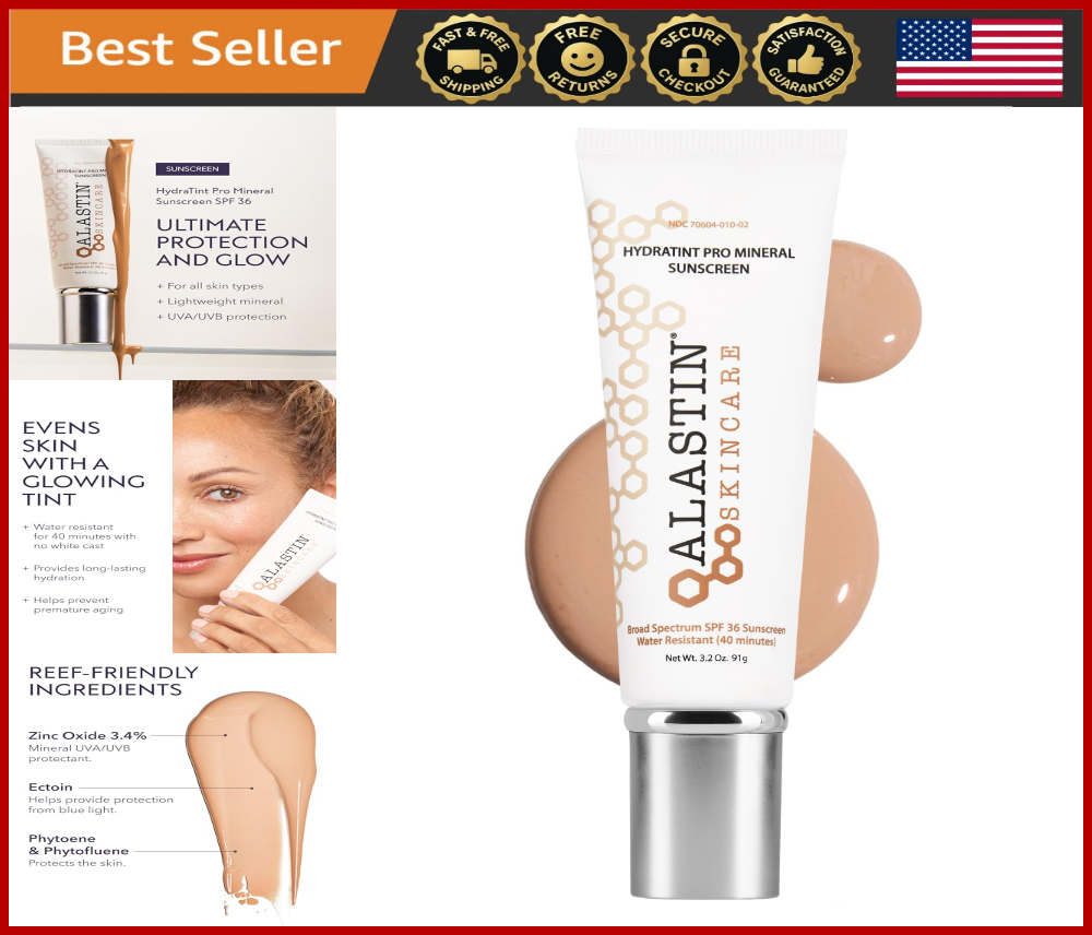 Tinted Mineral Sunscreen SPF 36 3.2 oz Water Resistant Daily Moisturizer