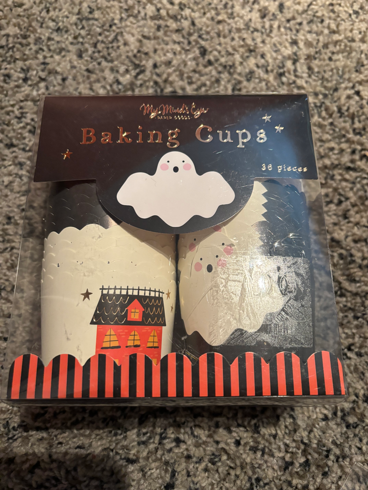 Halloween Baking Cups – Playful Ghosts & Haunted Houses– 36 Count