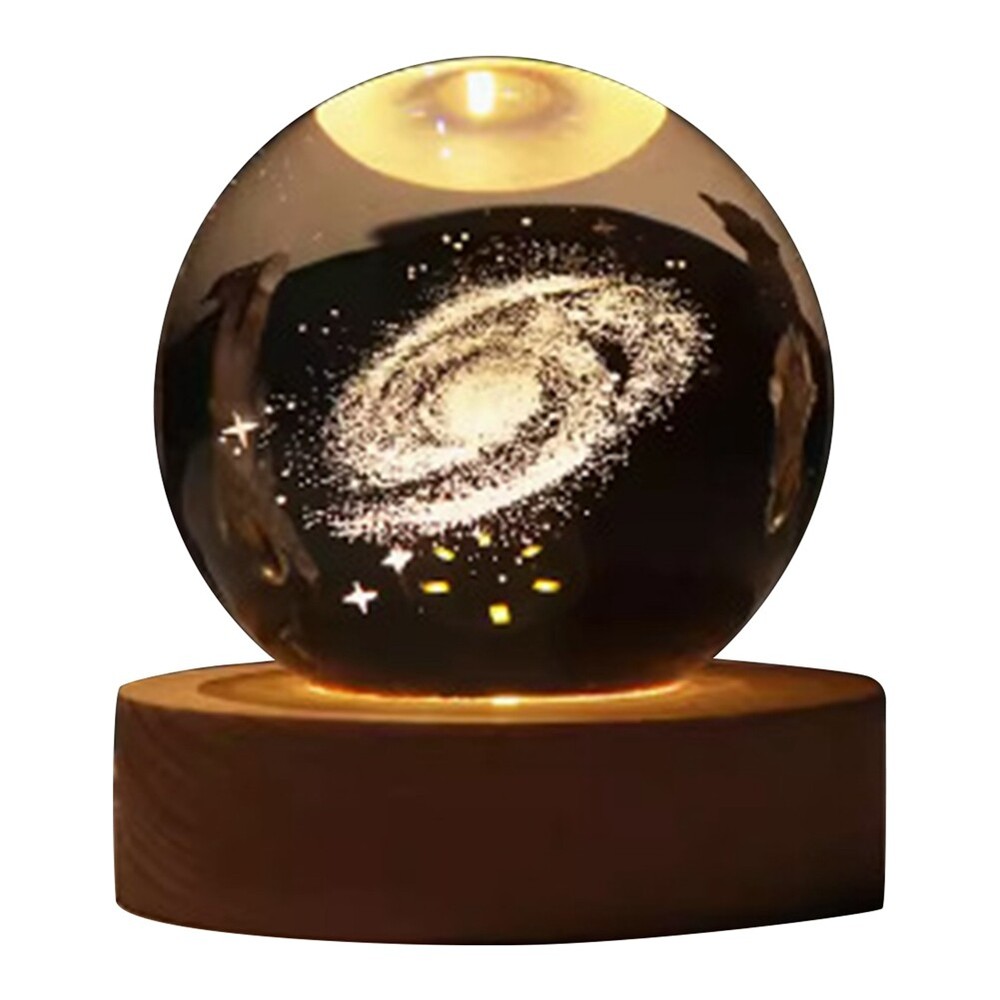 Valentine's Day Galaxy Crystal Ball Lamp 3D Planet Night Light-image