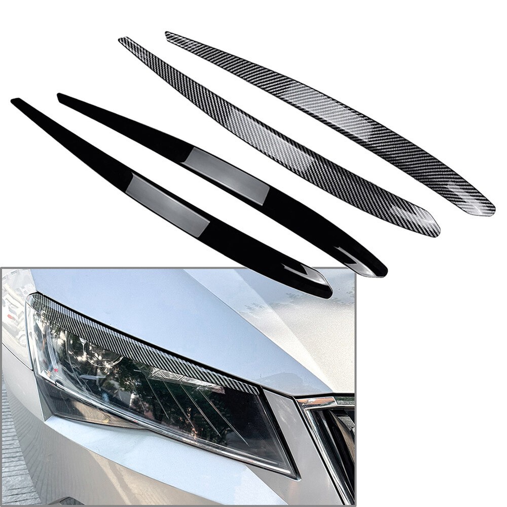 Headlight Headlamp Eyebrow Eyelids Frame Cover Trim For Skoda Superb B8 2015-19