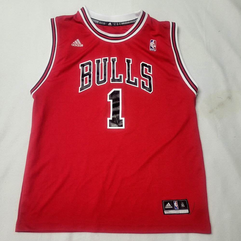 Vintage Chicago Bulls Jersey DERRICK ROSE #1 Basketball  NBA MVP 2011 Sz XL Red