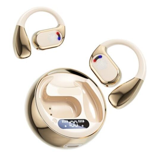 Bluetooth Open Ear Gaming Headphones, HiFi IPX5 Waterproof Noise Cancelling