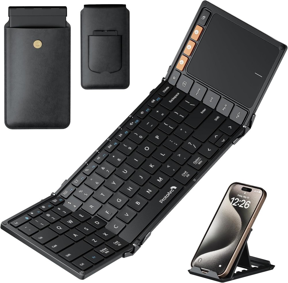 ProtoArc Foldable Keyboard with Touchpad  XK01 TP Folding Portable Keyboard  Ful