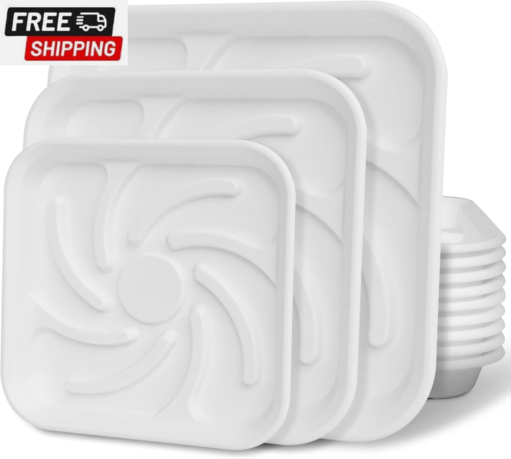 12 Pack Plant Saucer, Heavy Duty Plastic Plant Saucer for Indoors & Outdoors, Th