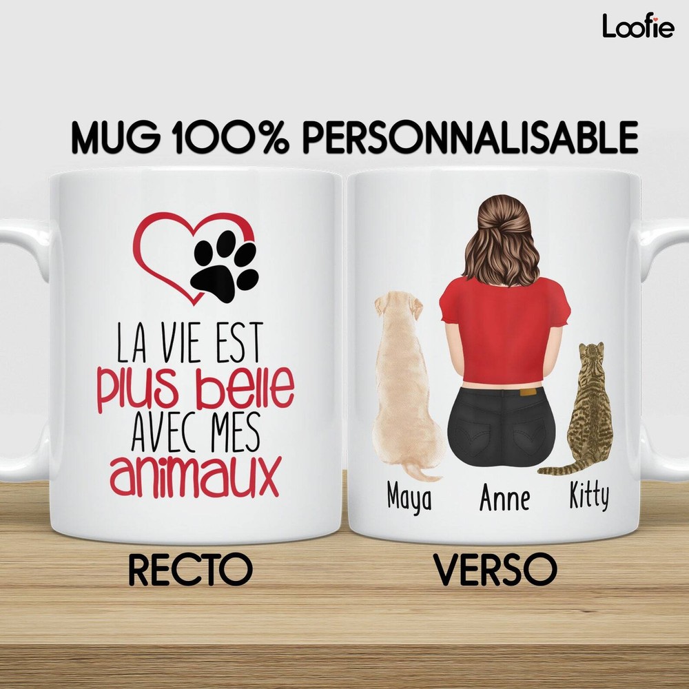 Personalized Animals Mug Animal Love Gift Personalized Dog Cat Cup Animal