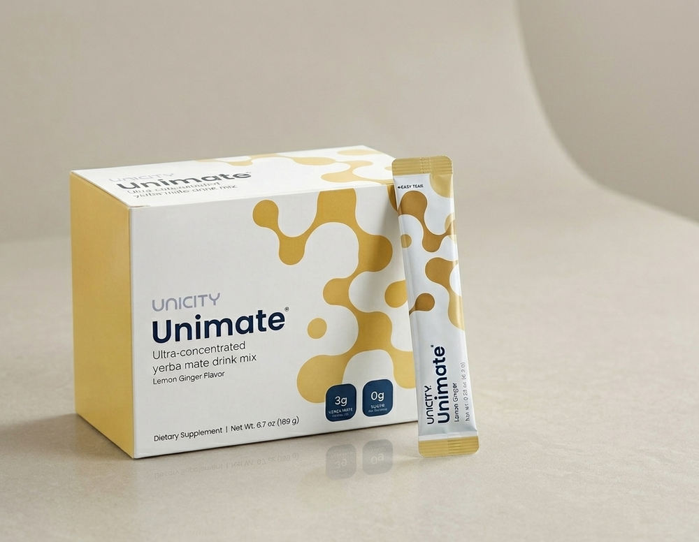 Unicity Unimate Yerba Mate Supplement LEMON 30 Packet- new with box