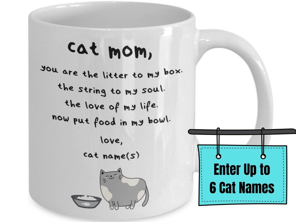 Cat Mom Poem Personalized Cat Mom Gift Custom Cat Mom Mug Personalised Gift For