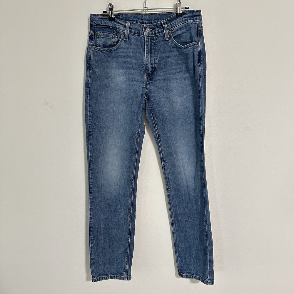 Levis Men’s Denim Jeans Washed Blue Straight Zip 541 W30 L32