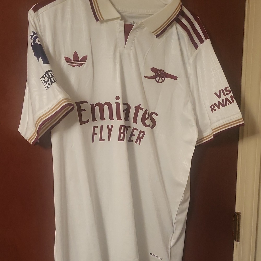 adidas Arsenal Topher 19 White Maroon Soccer Jersey Premier League