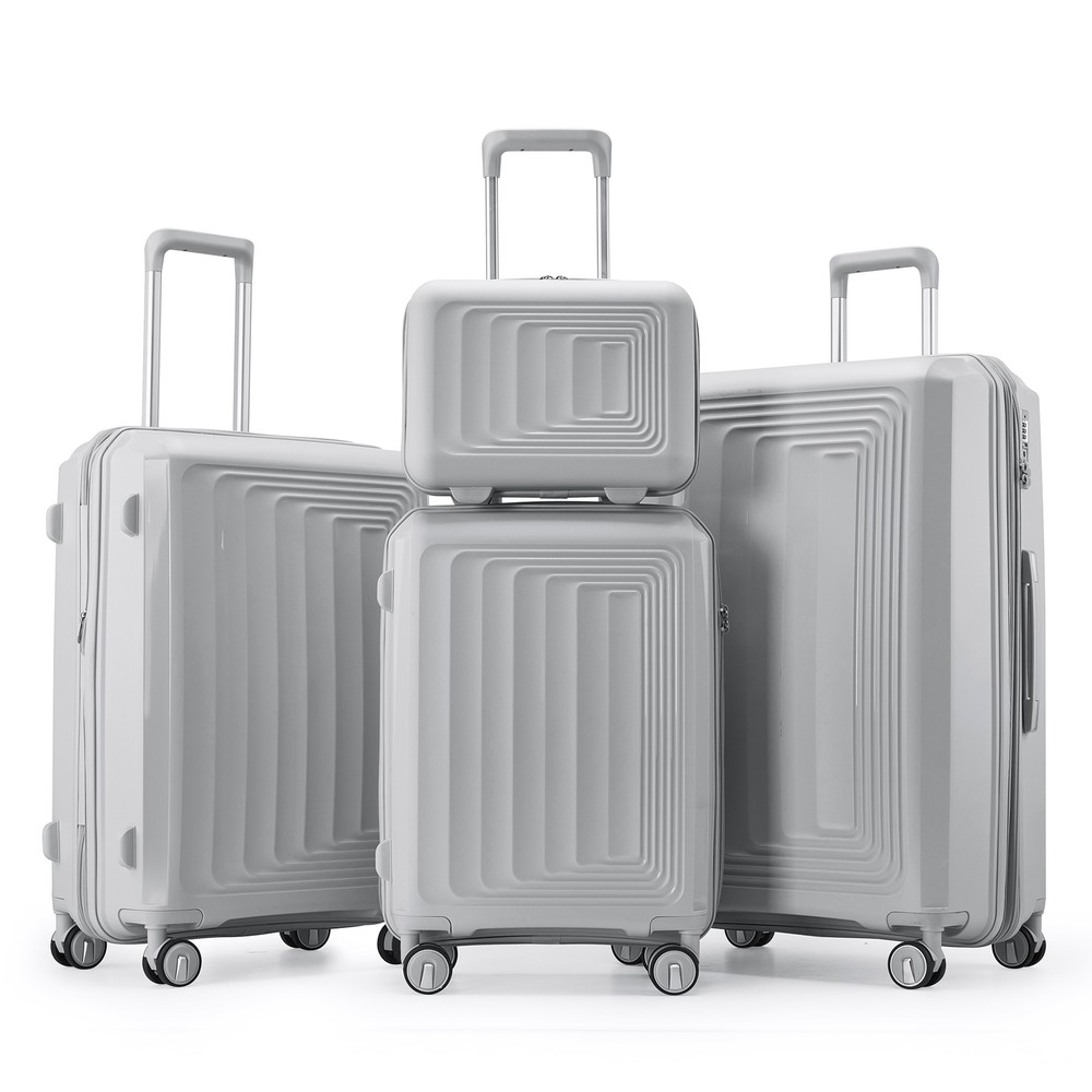 Expandable TSA Lock Hard Shell Travel Luggage Sets 4 Piece with Spinner Wheels