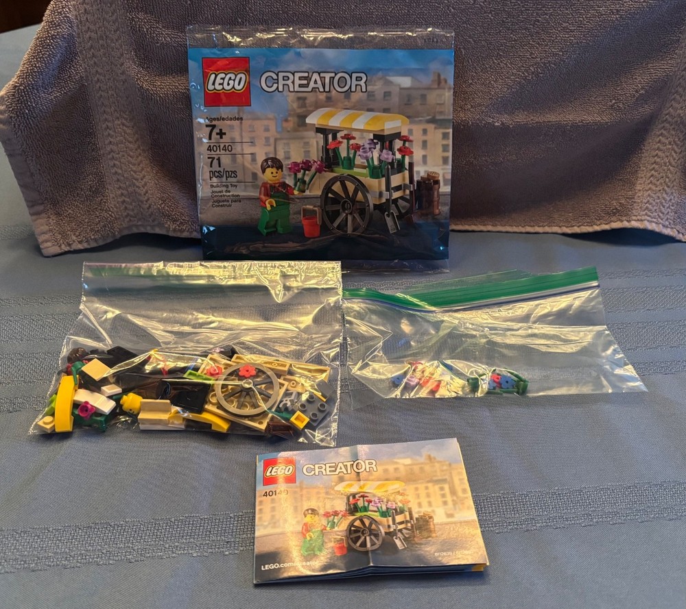 Lego Creator 40140 Flower Cart W/ Extra Flowers Retired 2015 100% Complete