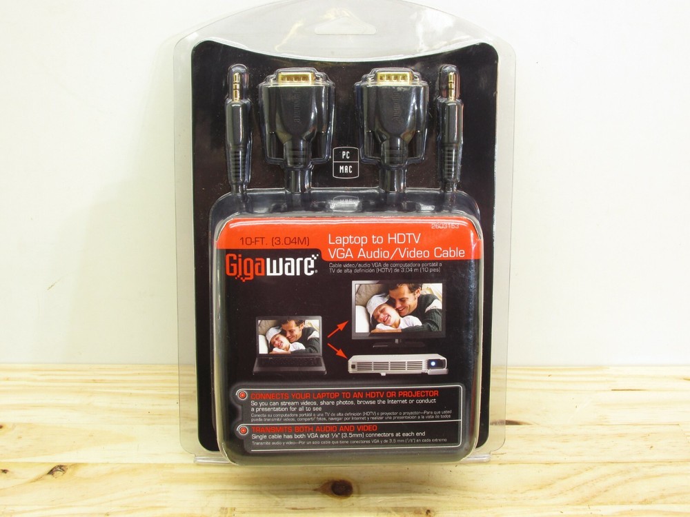 Gigaware Laptop to HDTV VGA Audio/video Cable A5 2603153