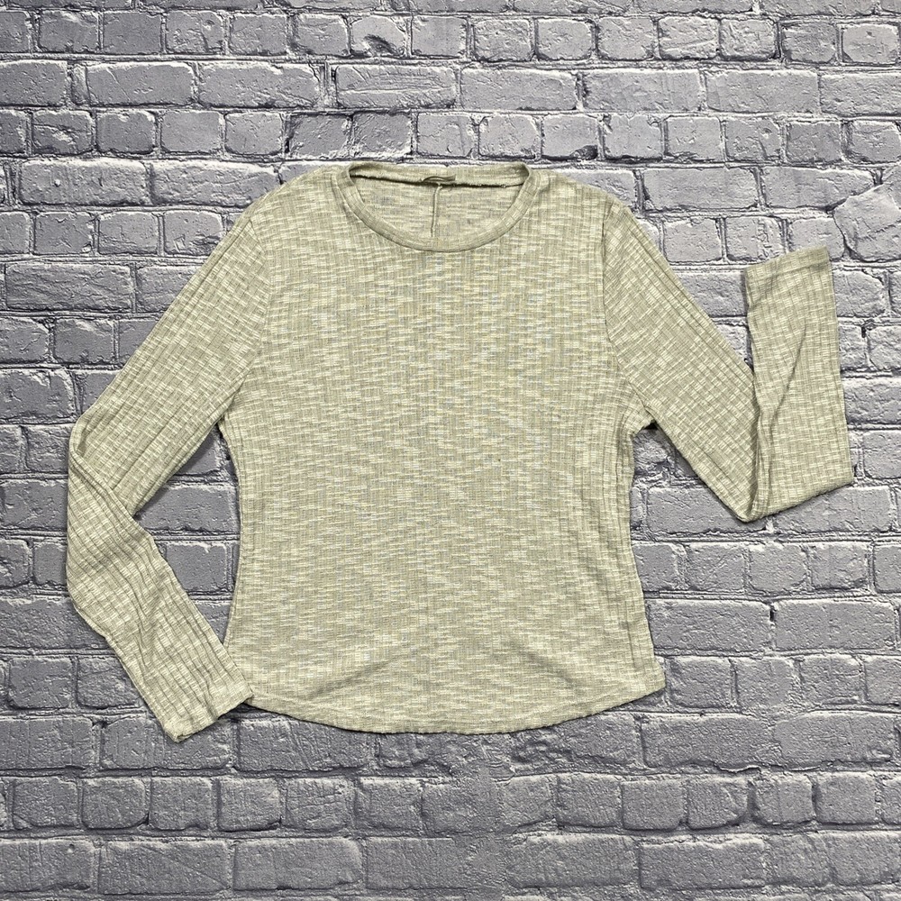 Free People Intimately Aura Ribbed Layering Shirt Mist Green Size L Sheer Boho