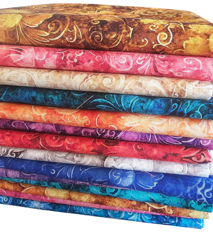 14  Queens Garden Fat Quarter BUNDLE Fabric 100% Premium Cotton