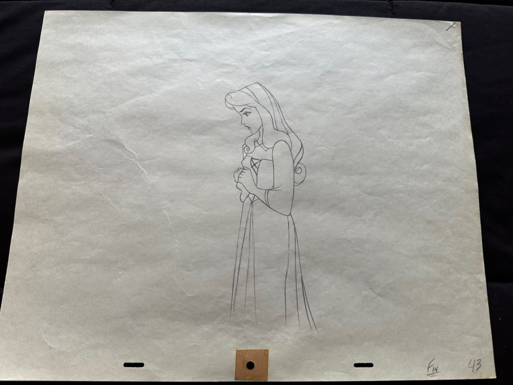 Walt Disney Sleeping Beauty 1959 Production Sketch Drawing Briar Rose