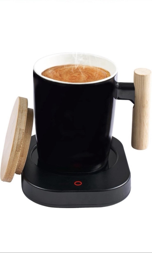 Self Heating Coffee Mug Warmer Set with 14oz Temperature Control Lid