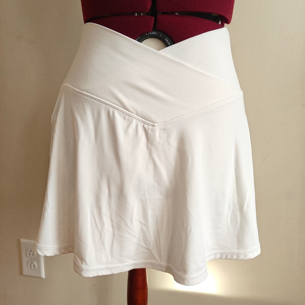 AERIE Offline Skirt Skort Real Me Crossover V Waist White Tennis Mini Small