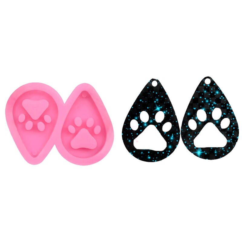 DIY Dog Paw Earrings & Keychain Mold for UV Epoxy Resin Jewelry Making