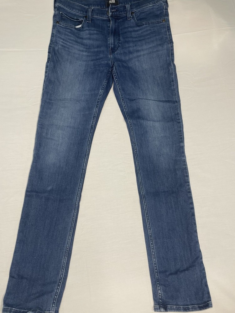 Paige Jeans Mens 32x32 Blue Lennox Skinny Stretch Preppy Dark Wash Denim