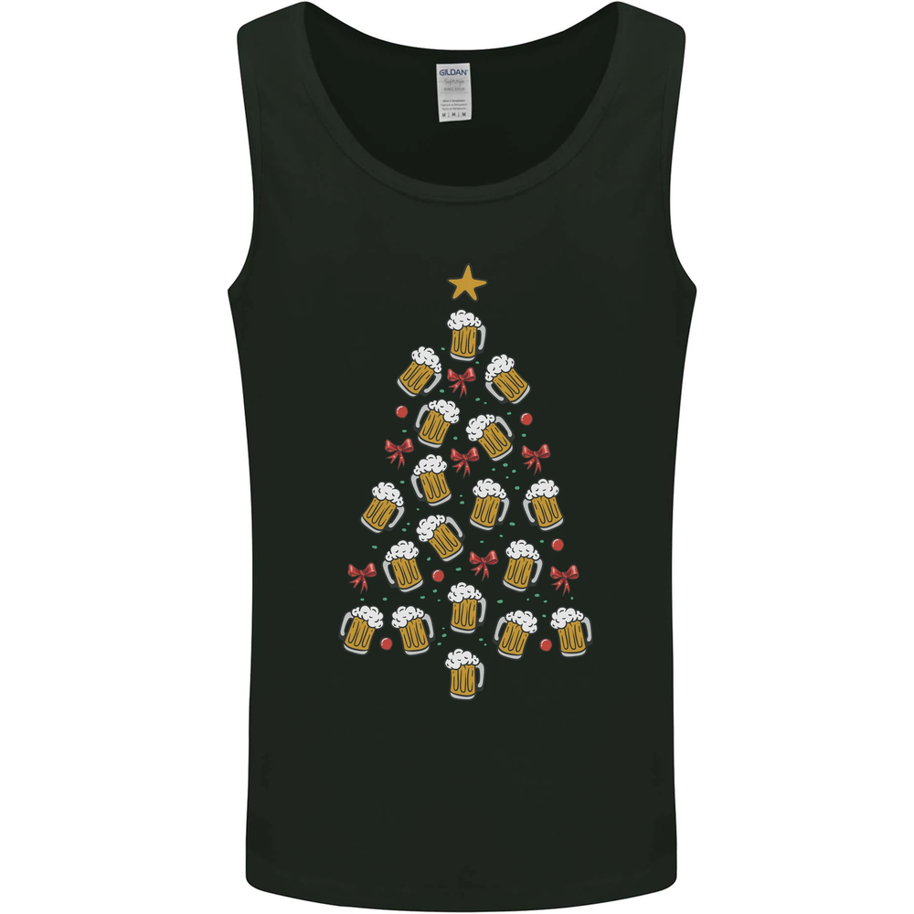 Beer Christmas Tree Mens Vest Tank Top
