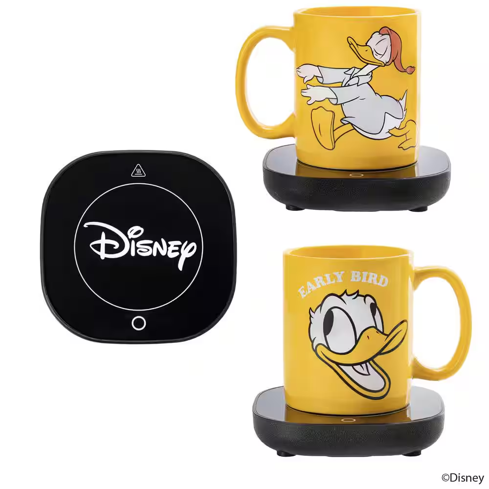 Disney Donald Duck Yellow Coffee Mug with Warmer for Single Cup