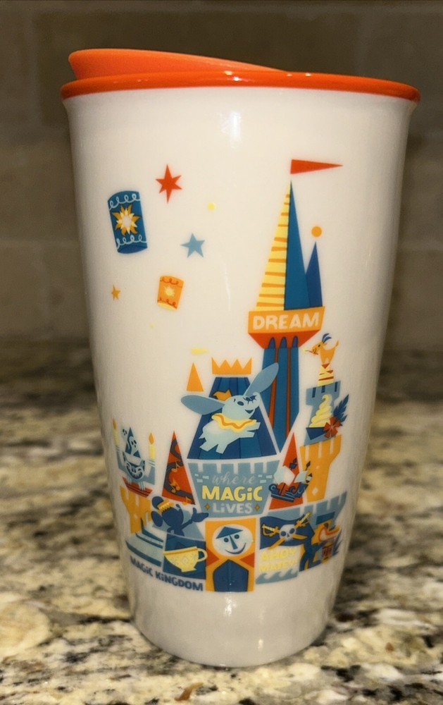 Starbucks Disney Magic Kingdom Ceramic Travel Mug NWOT