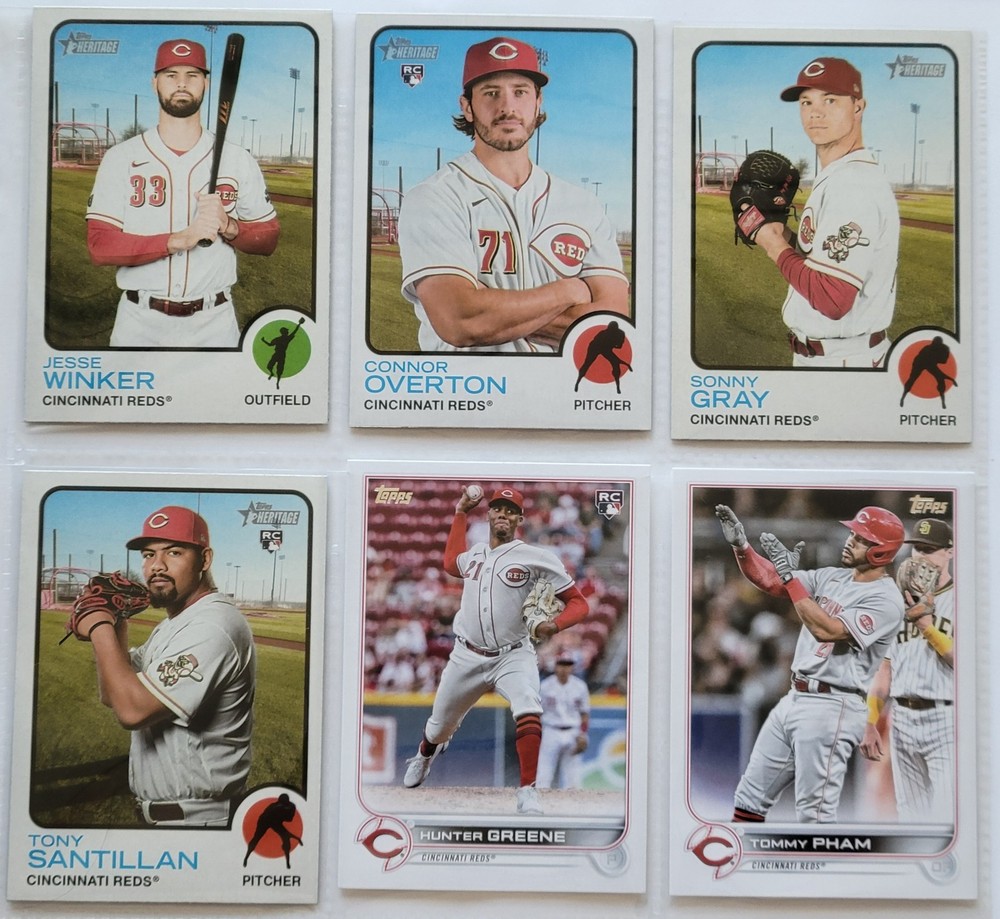 6 Card Lot- 2022 Topps Cincinnati Reds ⚾️ Cards (3 RC's & 3 Base)