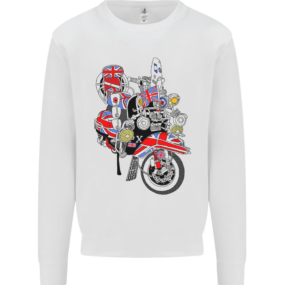 Union Jack MOD Scooter British Flag Bike Mens Sweatshirt Jumper