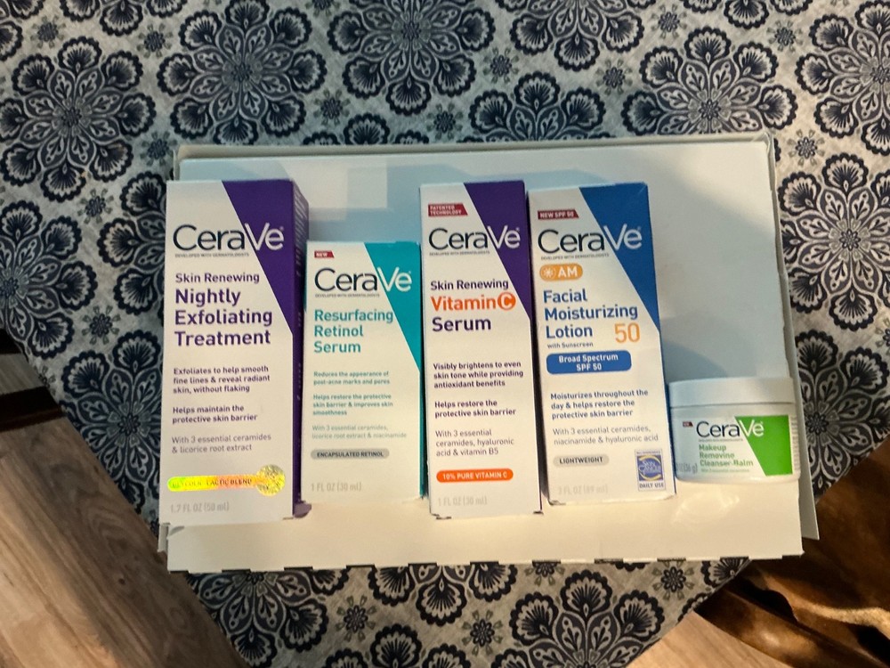 CeraVe Skincare Bundle with Retinol Vitamin C SPF 50 & Makeup Remover